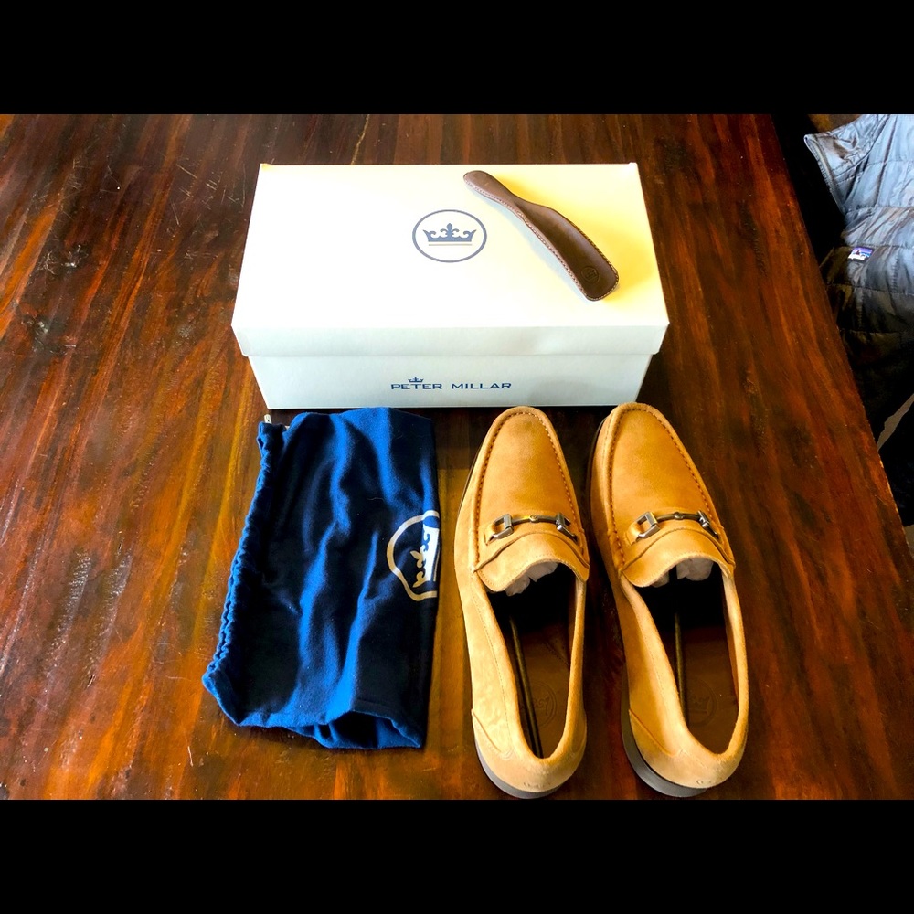 Peter Millar suede loafers mens size US 10. New in box